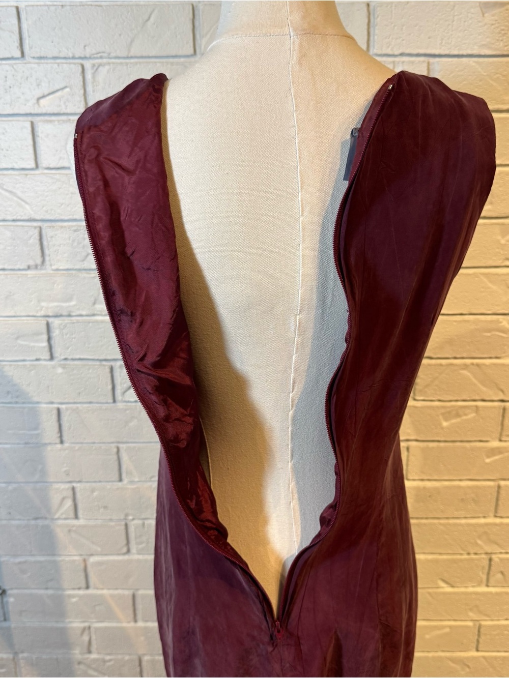 Vintage 90s Rabbit Rabbit Rabbit Maroon Mini Dress Womens 8 - Picture 7 of 10